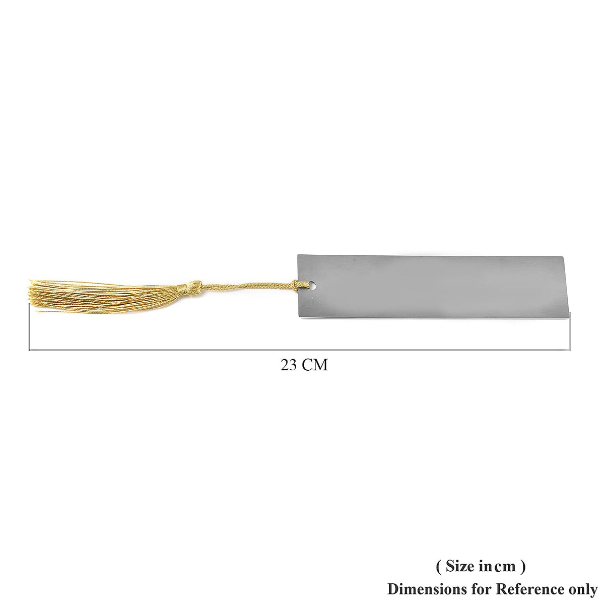 Rectangular Bookmark with Golden Tassel in Silver Tone 6500945 5