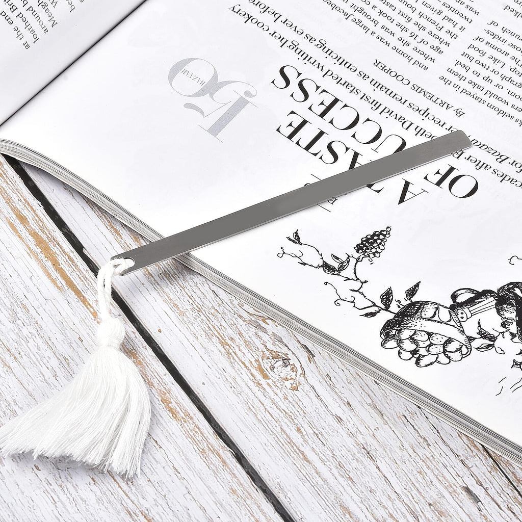 Personalized Elongated Bookmark in Stainless Steel