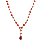 Red Agate Necklace (Size 18-2 Ext.) in Silver Tone 140.00 Ct.
