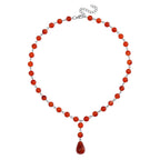Red Agate Necklace (Size 18-2 Ext.) in Silver Tone 140.00 Ct.
