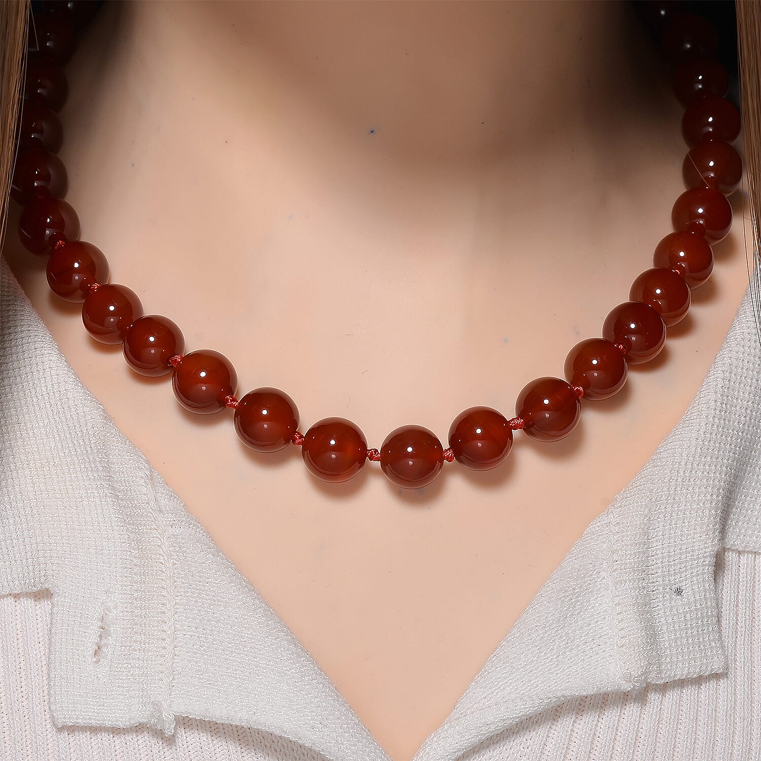 Ruby Agate Necklace (Size 18-2 Ext) with Lobster Clasp 380.00 Ct 8151028 2