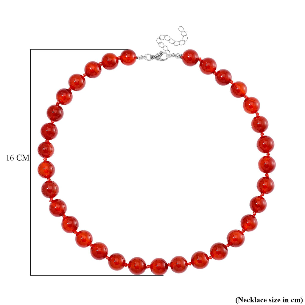 Ruby Agate Necklace (Size 18-2 Ext) with Lobster Clasp 380.00 Ct