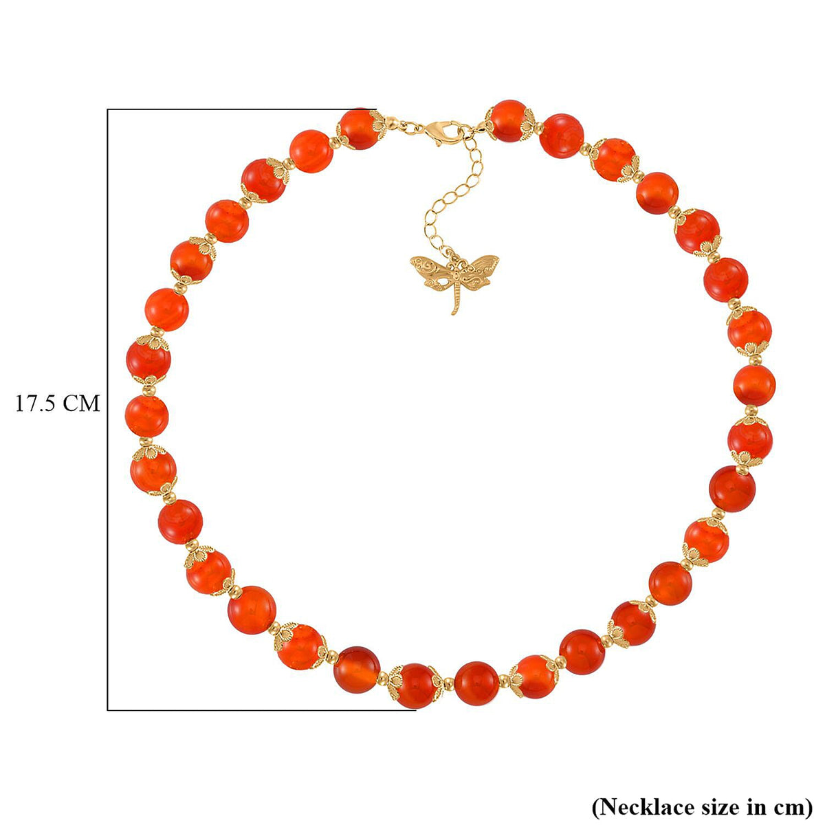 Red Agate Necklace (Size - 18-2 Ext) with Lobster Clasp &amp; Charm  420.00 Ct. 7815544 8
