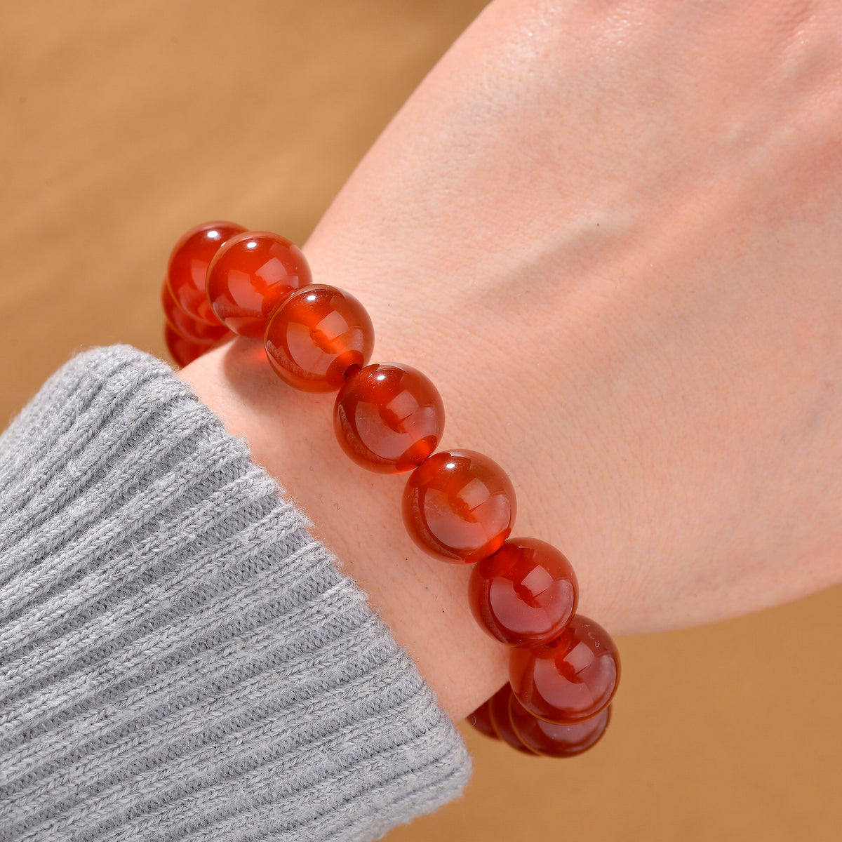 Ruby Agate Beads Bracelet (Size 7.5 Stretchable) 210.00 Ct. 8151034 2