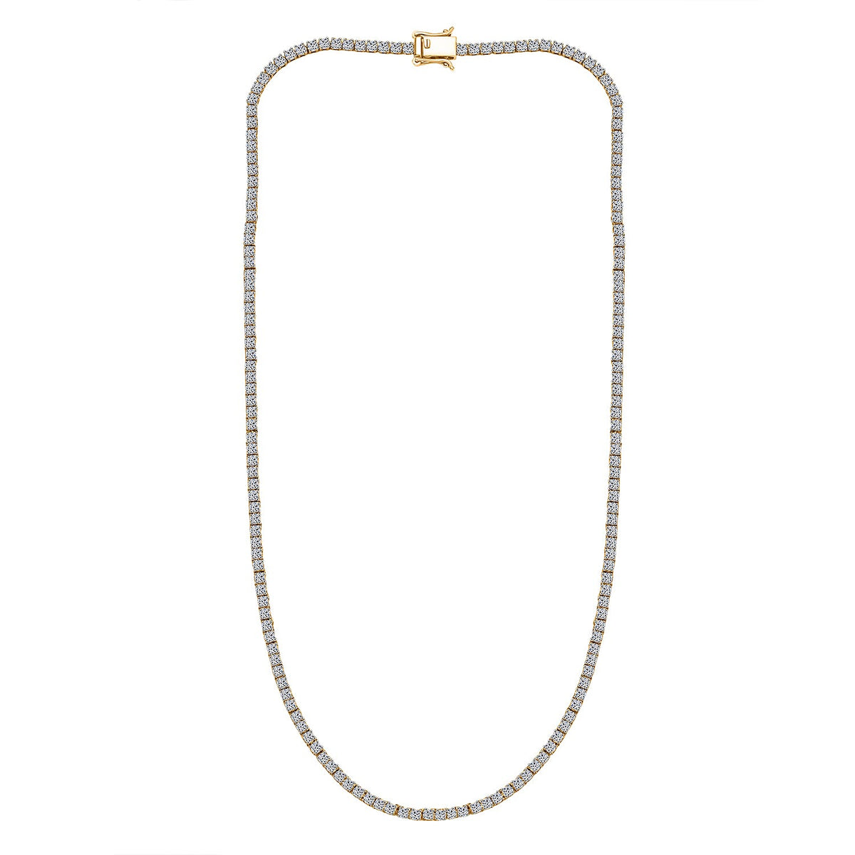 LUXURIANT 7.5 Ct. Lab Grown Diamond Tennis Necklace (Size - 18) in 18K Vermeil Yellow Gold Over Sterling Silver (SI-GH) 8319807 4