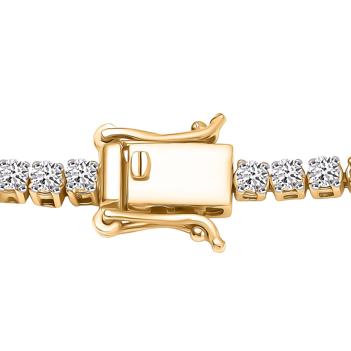 LUXURIANT 7.5 Ct. Lab Grown Diamond Tennis Necklace (Size - 18) in 18K Vermeil Yellow Gold Over Sterling Silver (SI-GH) 8319807 5
