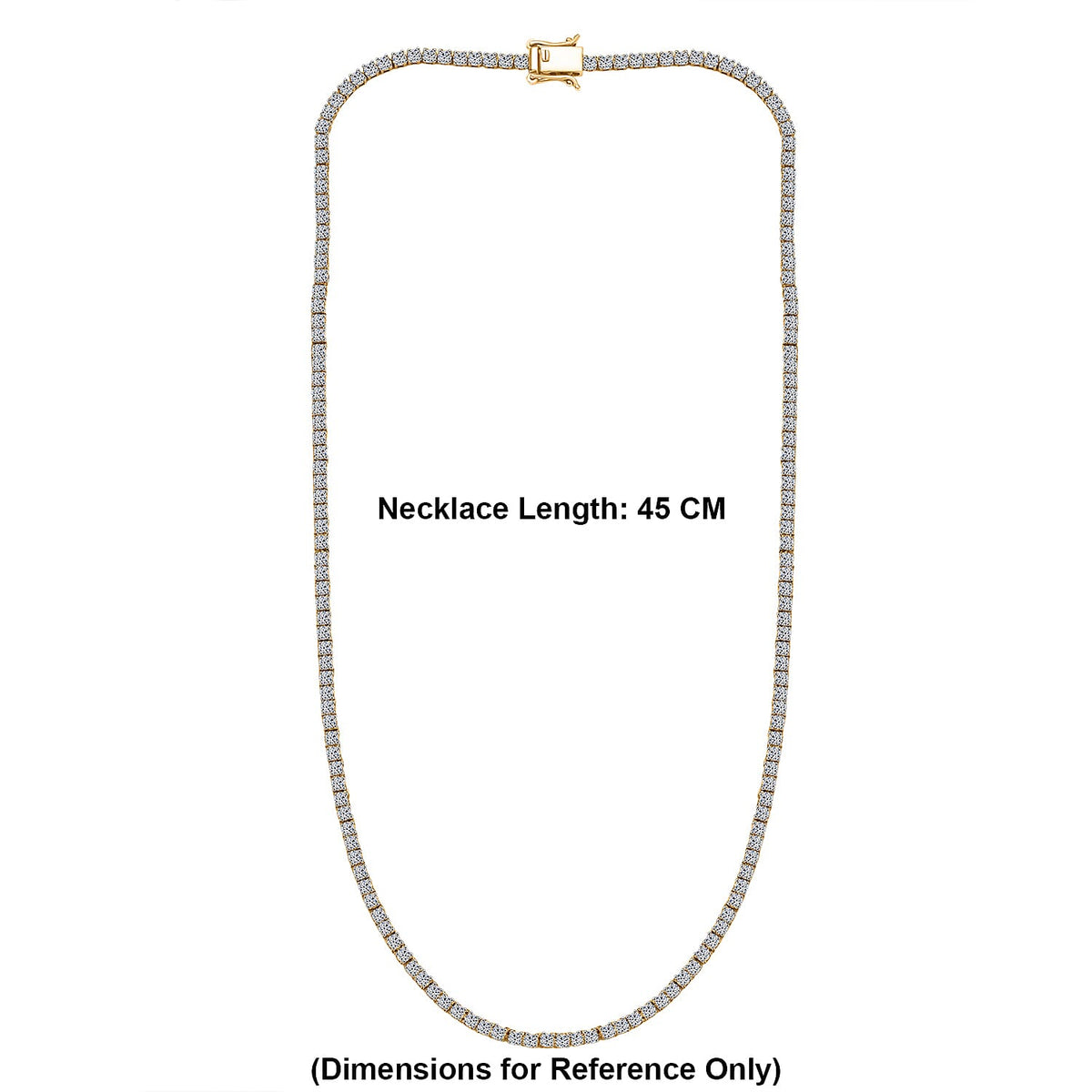 LUXURIANT 7.5 Ct. Lab Grown Diamond Tennis Necklace (Size - 18) in 18K Vermeil Yellow Gold Over Sterling Silver (SI-GH) 8319807 6