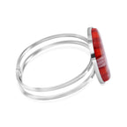 Red Color Murano Glass Bangle in Silver Tone 25.00 Ct.