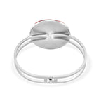 Red Color Murano Glass Bangle in Silver Tone 25.00 Ct.