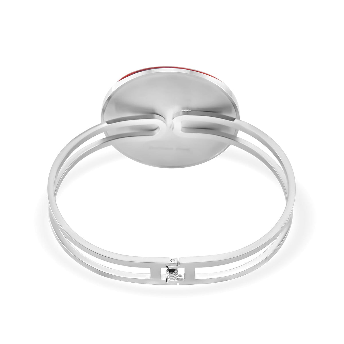 Red Colour Murano Style Glass Bangle (Size 6.5) in White Tone 25.00 Ct. V32516355 4