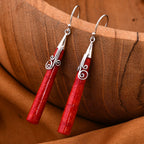 Royal Bali Collection - Red Coral Sterling Silver Earring with Hook