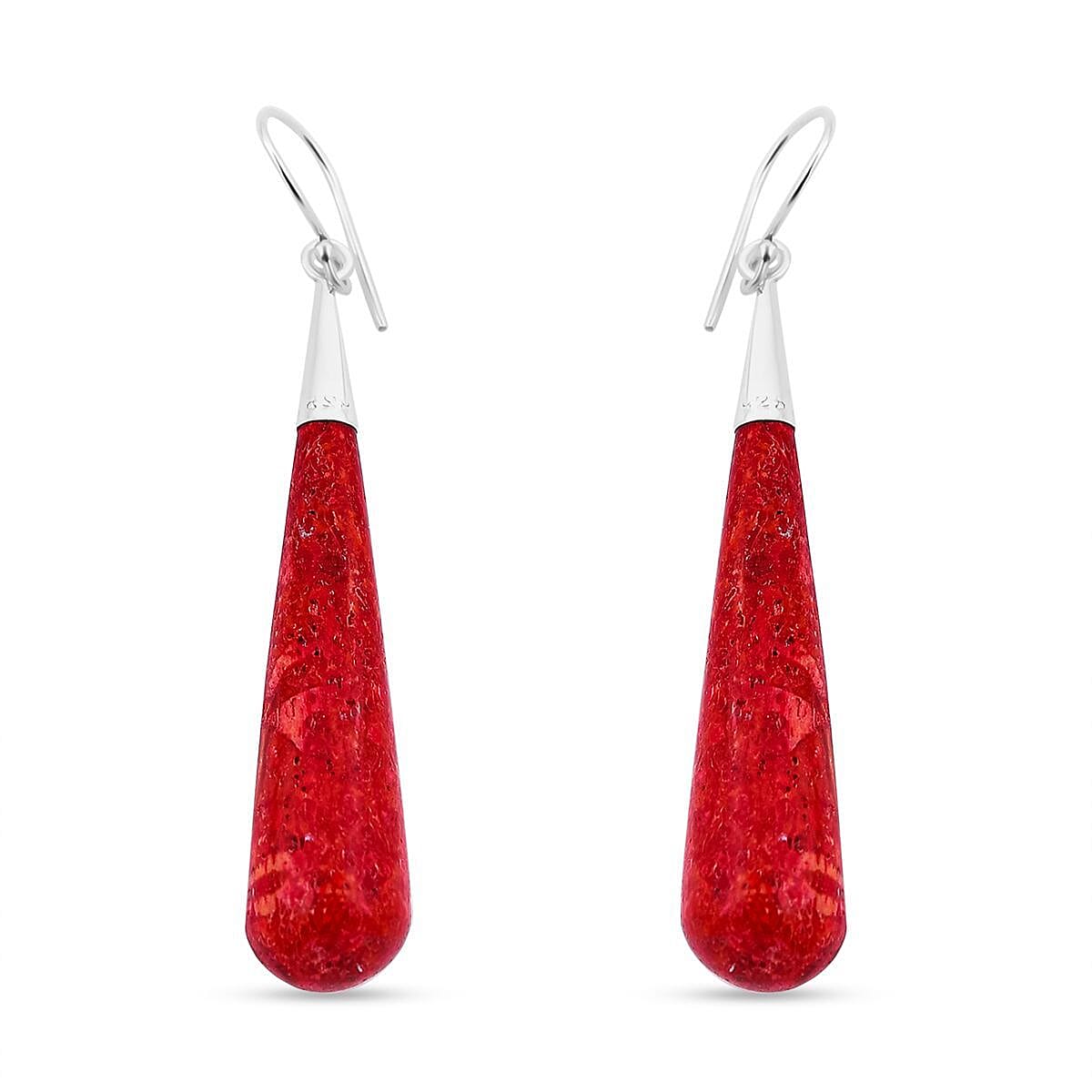 Red Coral Earrings in Sterling Silver 7768457 4
