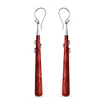 Royal Bali Collection - Red Coral Sterling Silver Earring with Hook
