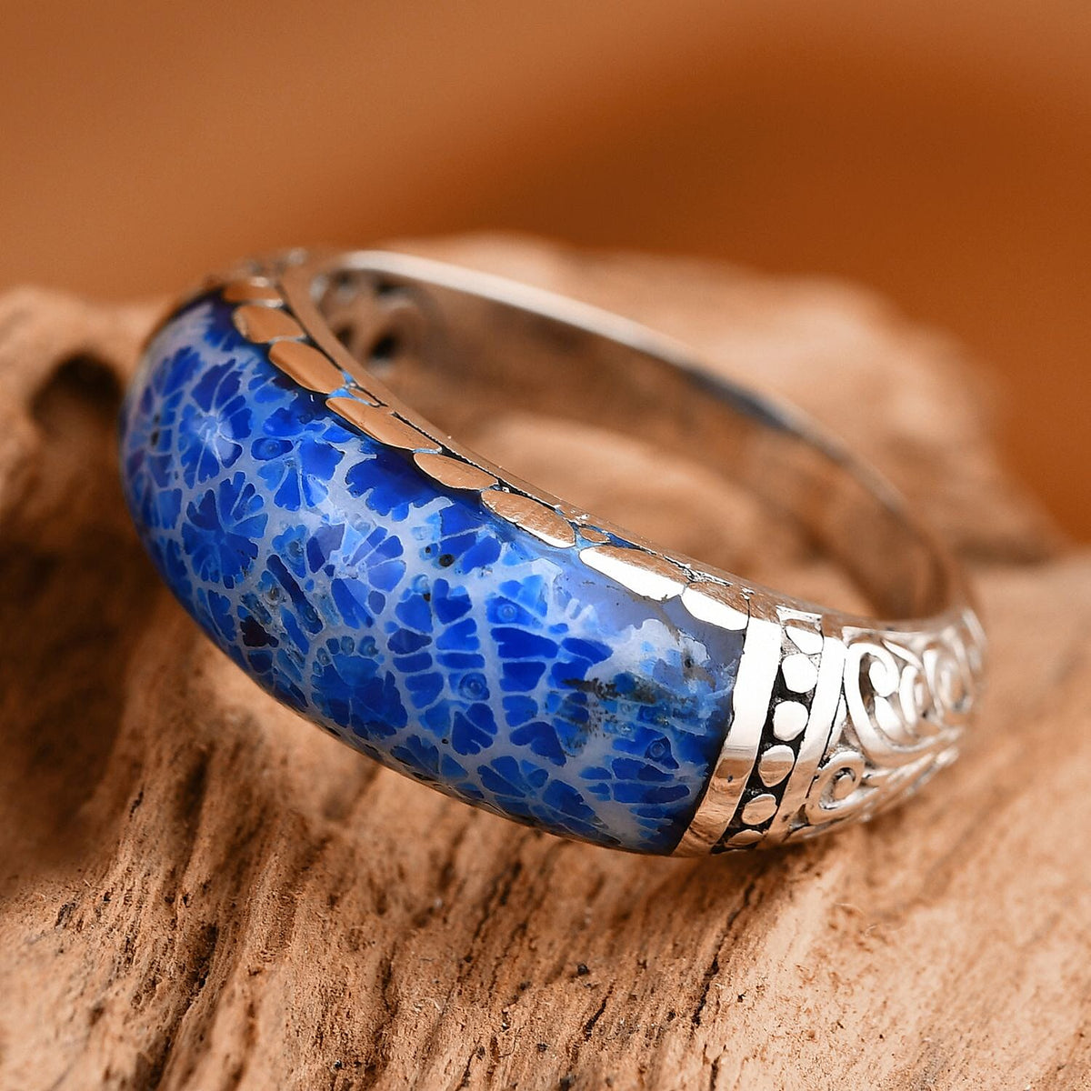 Red Coral Ring Sterling Silver Wt. 5.82 grams, 4 Ct 7656531 1