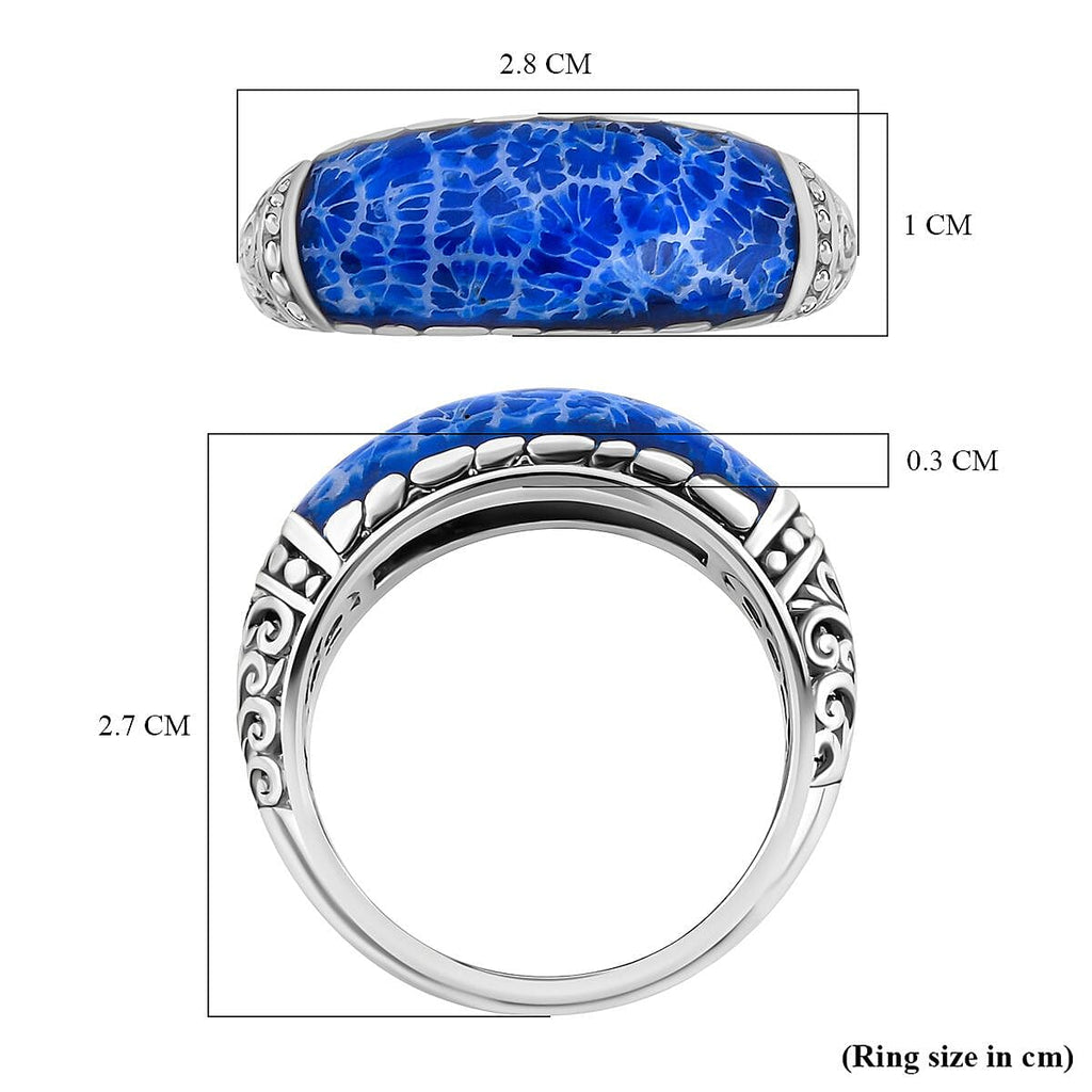 Red Coral  Ring  Sterling Silver 4.00 ct,  Silver Wt. 5.82 Gms  4.000  Ct.