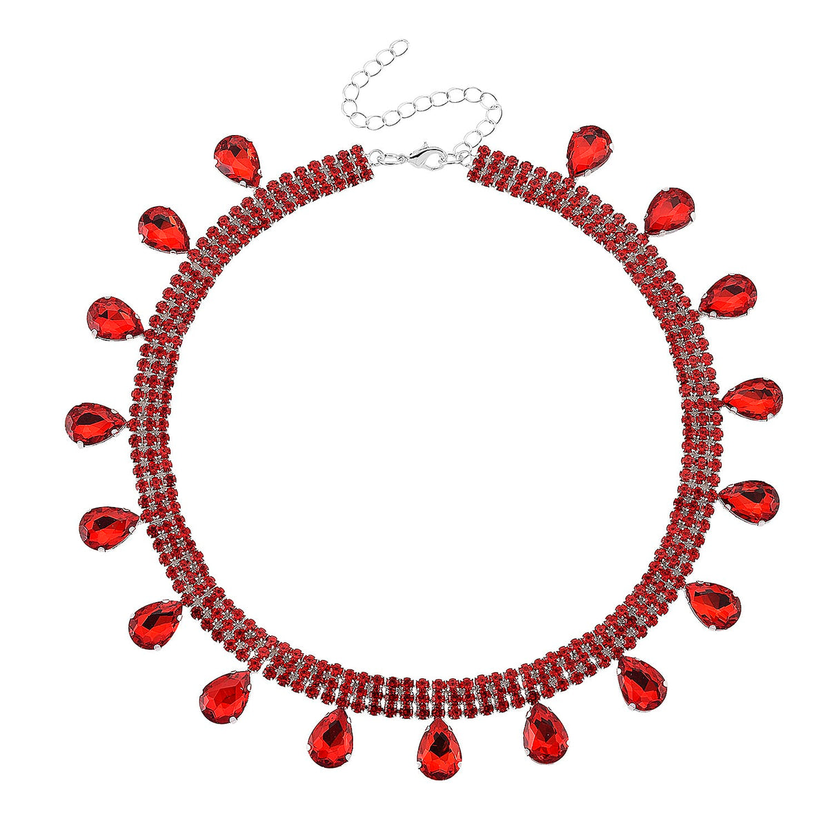 New York Closeout - Ruby Colour Crystal Necklace (Size - 16-3) 8356620 4