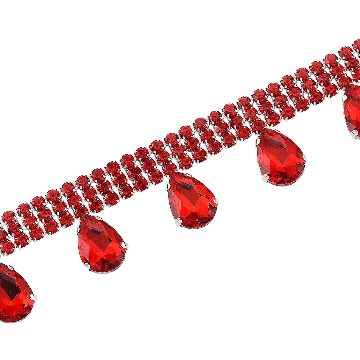 New York Closeout - Ruby Colour Crystal Necklace (Size - 16-3) 8356620 5