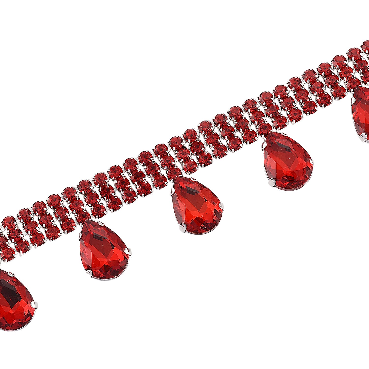 New York Closeout - Ruby Colour Crystal Necklace (Size - 16-3) 8356620 5