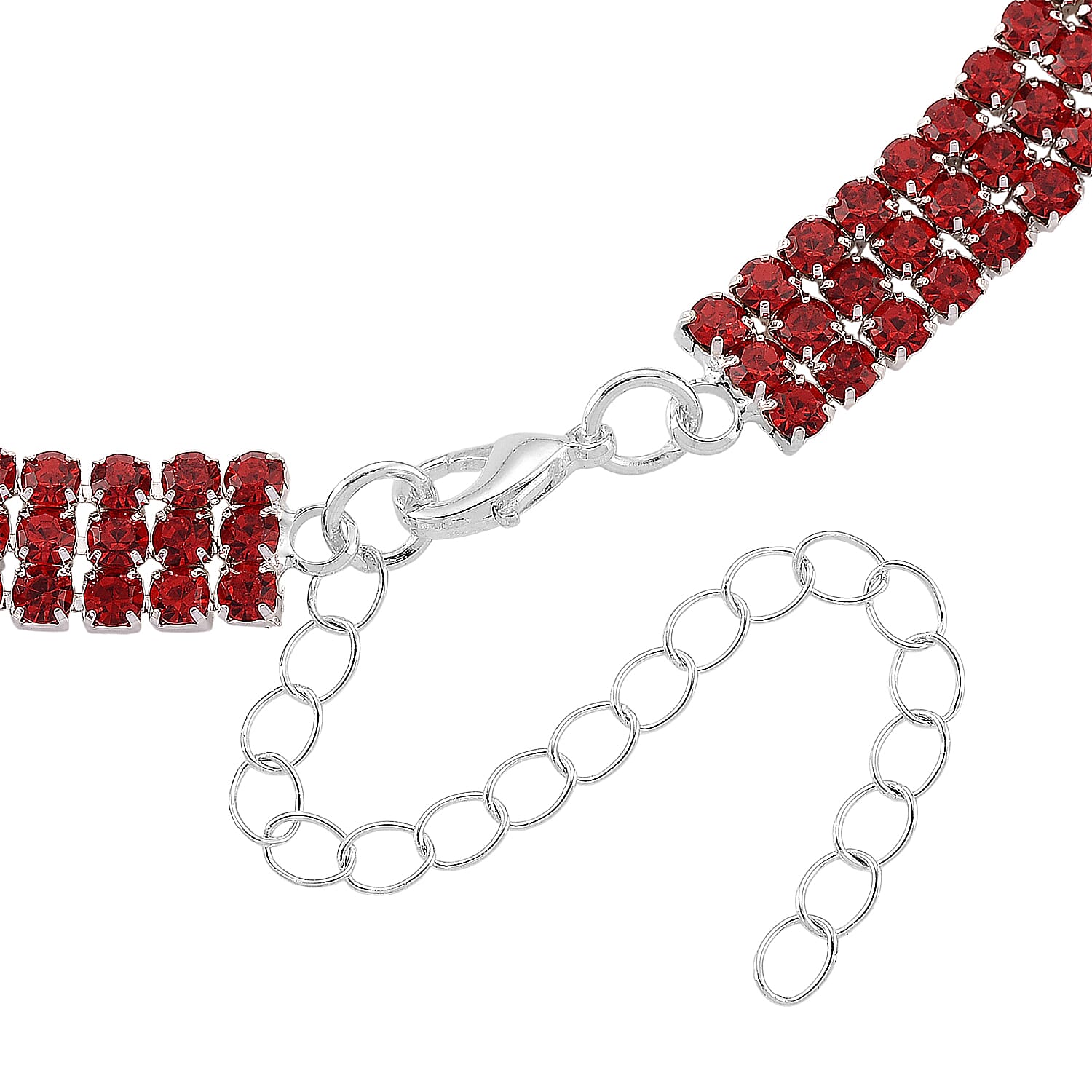 New York Closeout - Ruby Colour Crystal Necklace (Size - 16-3) 8356620 6