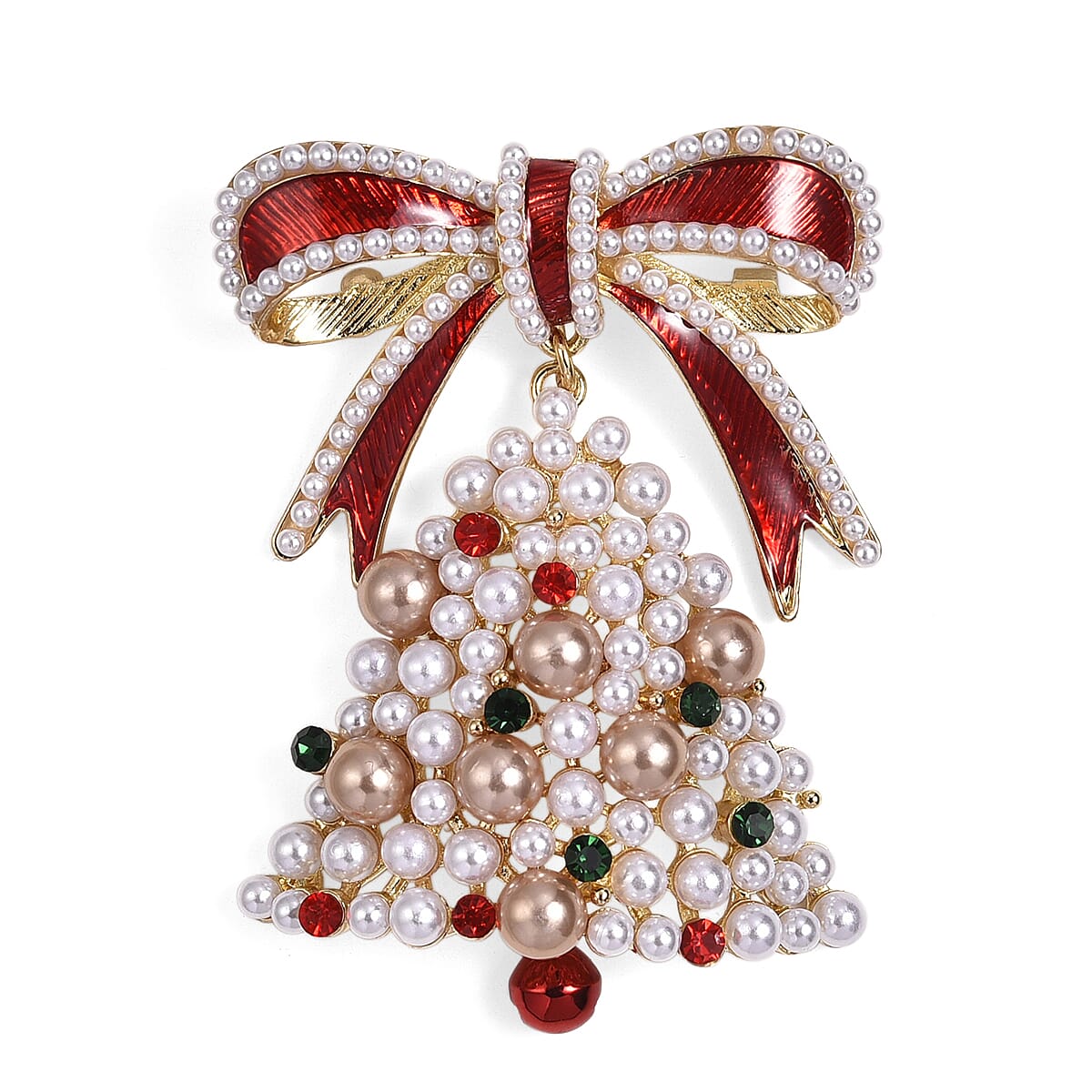 Elegant Crystal Christmas Bell Brooch 8311300 0