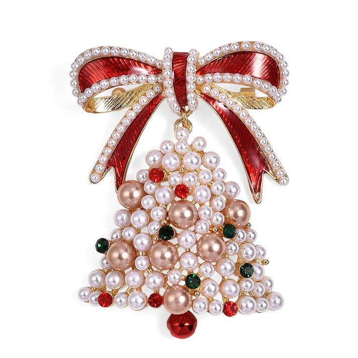 Elegant Crystal Christmas Bell Brooch 8311300 1