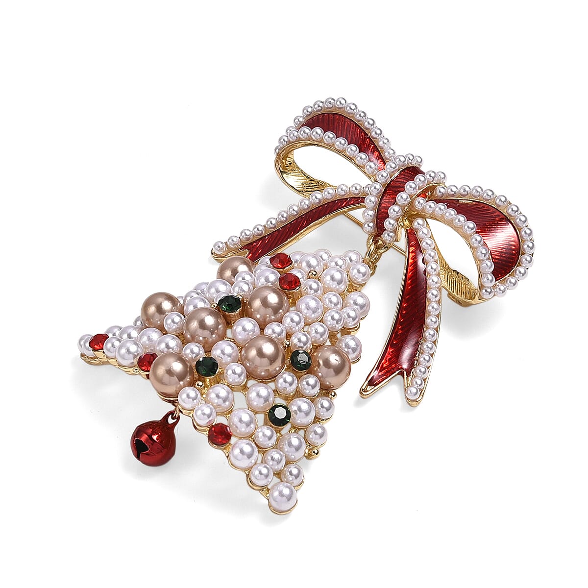 Elegant Crystal Christmas Bell Brooch 8311300 4