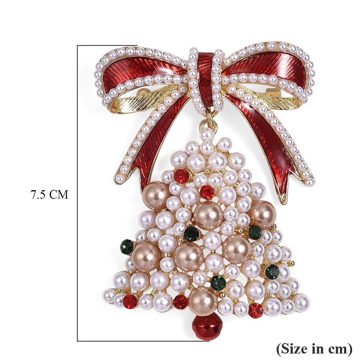 Elegant Crystal Christmas Bell Brooch 8311300 6