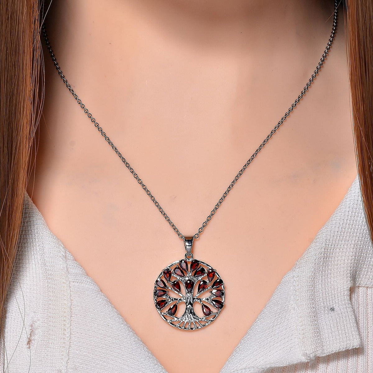Red Cubic Zirconia Fancy Necklace (Size - 20)   6.00 Ct. 8252501 2