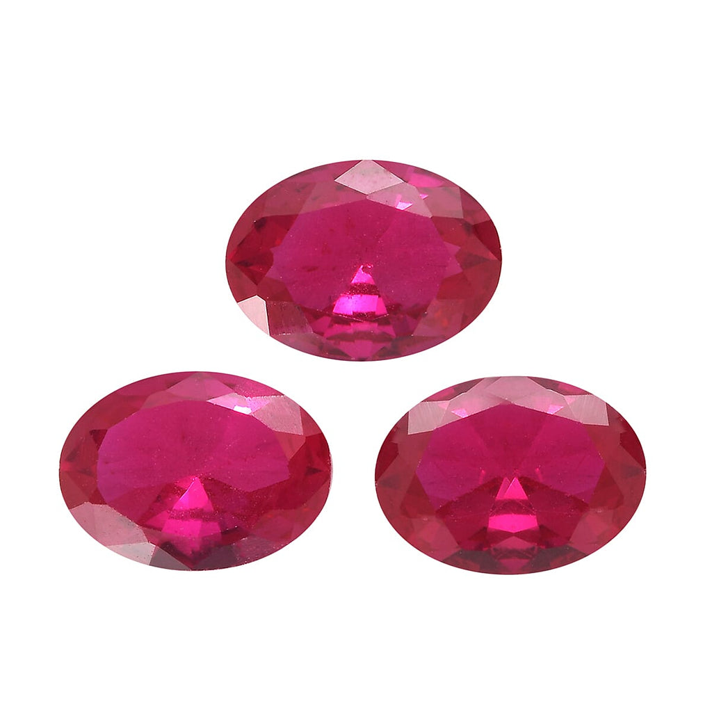 Red Cubic Zirconia Oval Shape Gemstone 3.57 Ct. - 8x6 mm