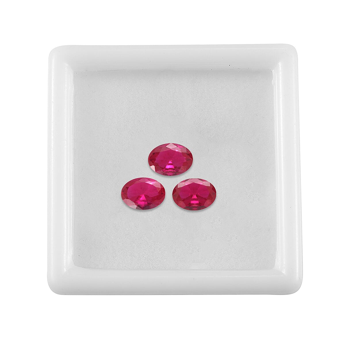 Set of 3 Red Cubic Zirconia Loose Gemstones in Oval Shape  3.57 Ct. (8x6mm) 8068545 4