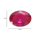 Red Cubic Zirconia Oval Shape Gemstone 3.57 Ct. - 8x6 mm