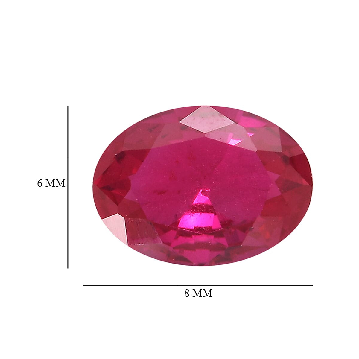 Set of 3 Red Cubic Zirconia Loose Gemstones in Oval Shape  3.57 Ct. (8x6mm) 8068545 5