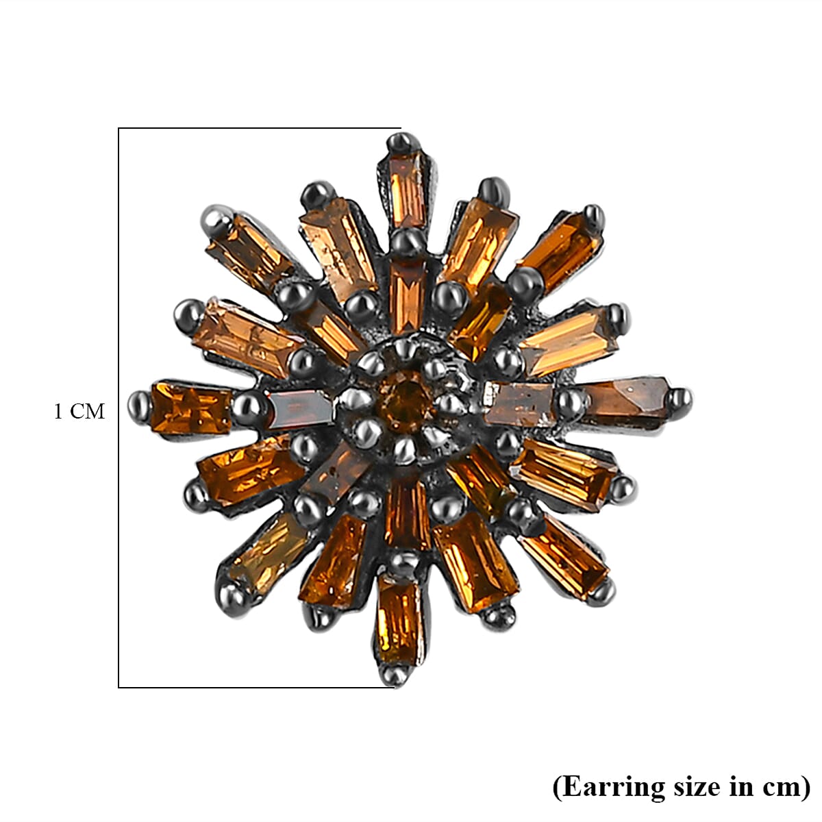 Red Diamond Starburst Earrings in Platinum Plated Sterling Silver 3844902 4