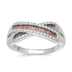 Red Diamond & White Diamond Ring in Platinum Overlay Sterling Silver 0.50 Ct.