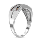 Red Diamond & White Diamond Ring in Platinum Overlay Sterling Silver 0.50 Ct.