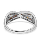Red Diamond & White Diamond Ring in Platinum Overlay Sterling Silver 0.50 Ct.
