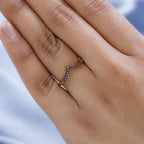 Red Diamond Wishbone Ring in 18K Vermeil Yellow Gold Plated Sterling Silver 0.07 Ct.