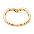 Red Diamond Wishbone Ring in 18K Vermeil Yellow Gold Plated Sterling Silver 0.07 Ct.