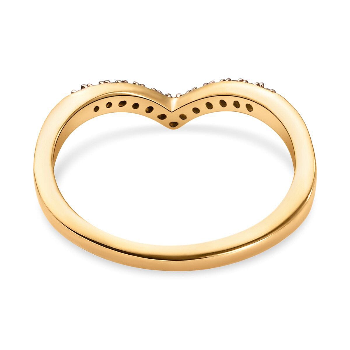 Red Diamond Wishbone Wedding Band Ring in Sterling Silver with 18K Vermeil Yellow Gold 3798788 9