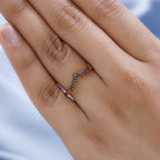 Red Diamond Wishbone Ring in 18K Vermeil Yellow Gold Plated Sterling Silver 0.07 Ct.