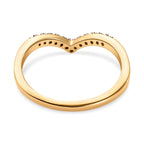 Red Diamond Wishbone Ring in 18K Vermeil Yellow Gold Plated Sterling Silver 0.07 Ct.
