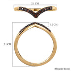 Red Diamond Wishbone Ring in 18K Vermeil Yellow Gold Plated Sterling Silver 0.07 Ct.