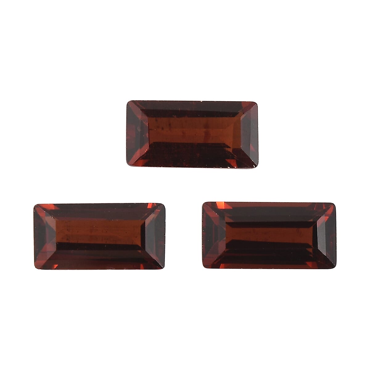 Set of 3 Red Garnet Loose Gemstones in Baguette Shape 1.24 Ct. (6x3 mm) 8068558 0