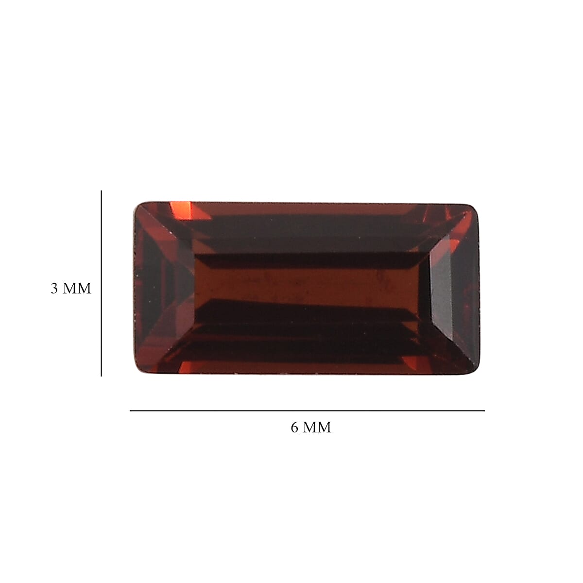 Set of 3 Red Garnet Loose Gemstones in Baguette Shape 1.24 Ct. (6x3 mm) 8068558 4