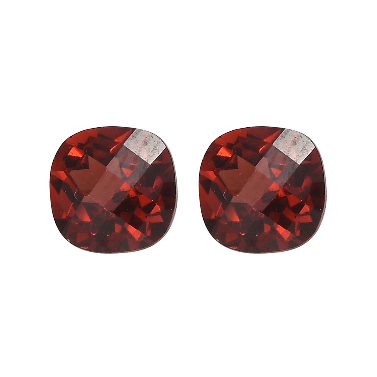 Set of 2 AA Red Garnet Loose Gemstones in Cushion Shape (5x5mm) 1.3 ct. 8025527 0