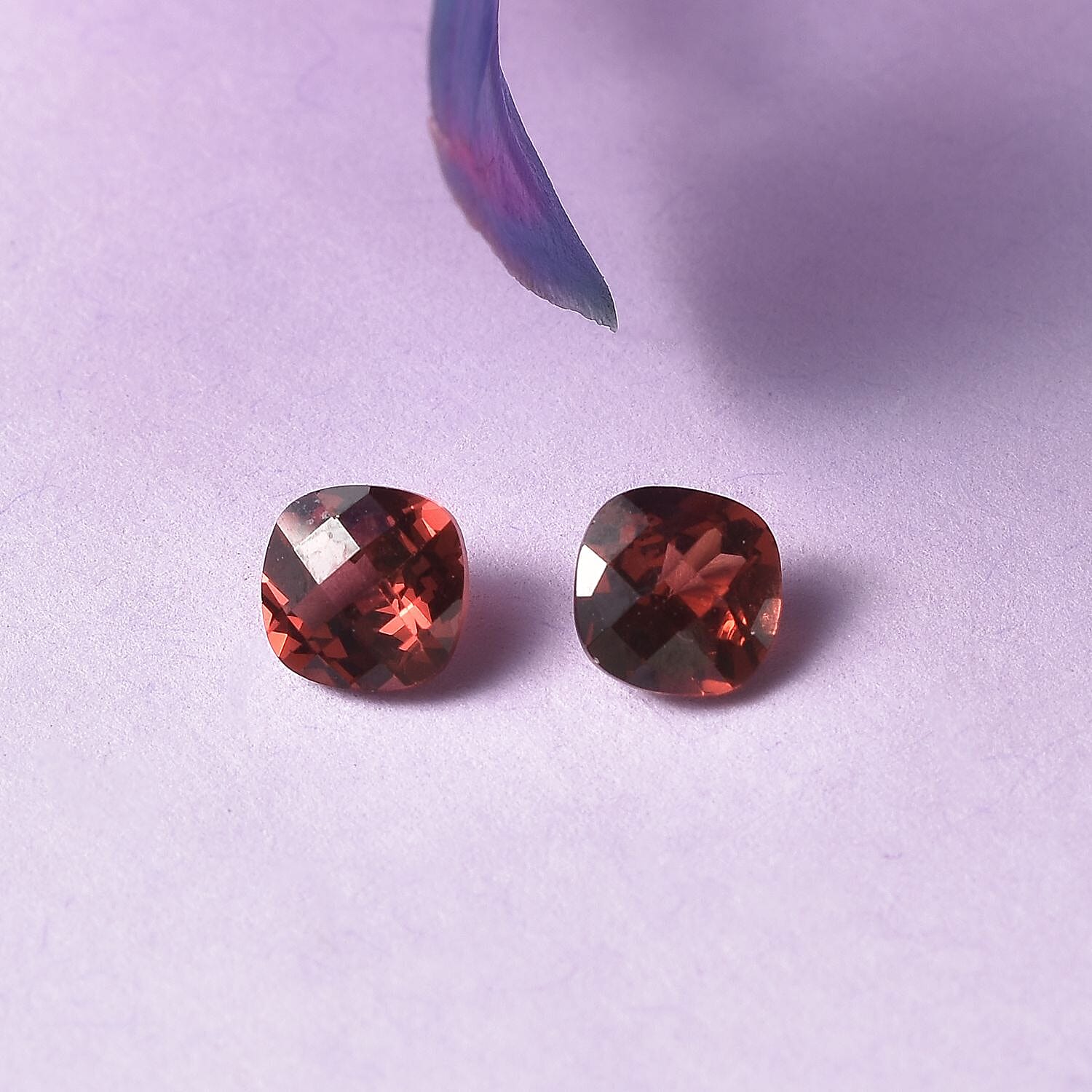 Set of 2 AA Red Garnet Loose Gemstones in Cushion Shape (5x5mm) 1.22 ct. 8025529 1