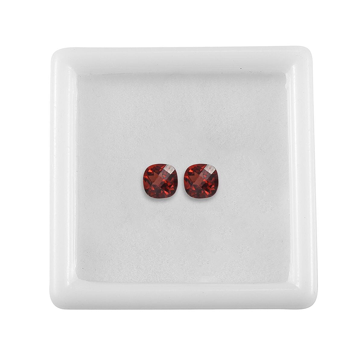 Set of 2 AA Red Garnet Loose Gemstones in Cushion Shape (5x5mm) 1.22 ct. 8025529 3