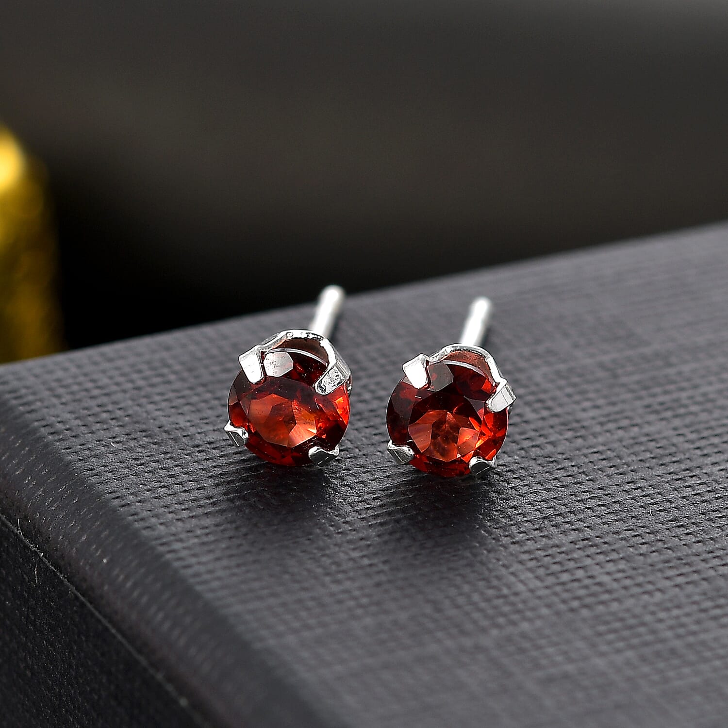Red Garnet Earring With Push Back Sterling Silver 7979974 1