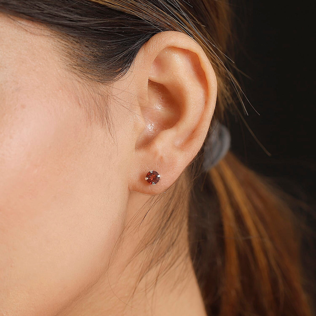 Red Garnet Earring With Push Back Sterling Silver 7979974 2