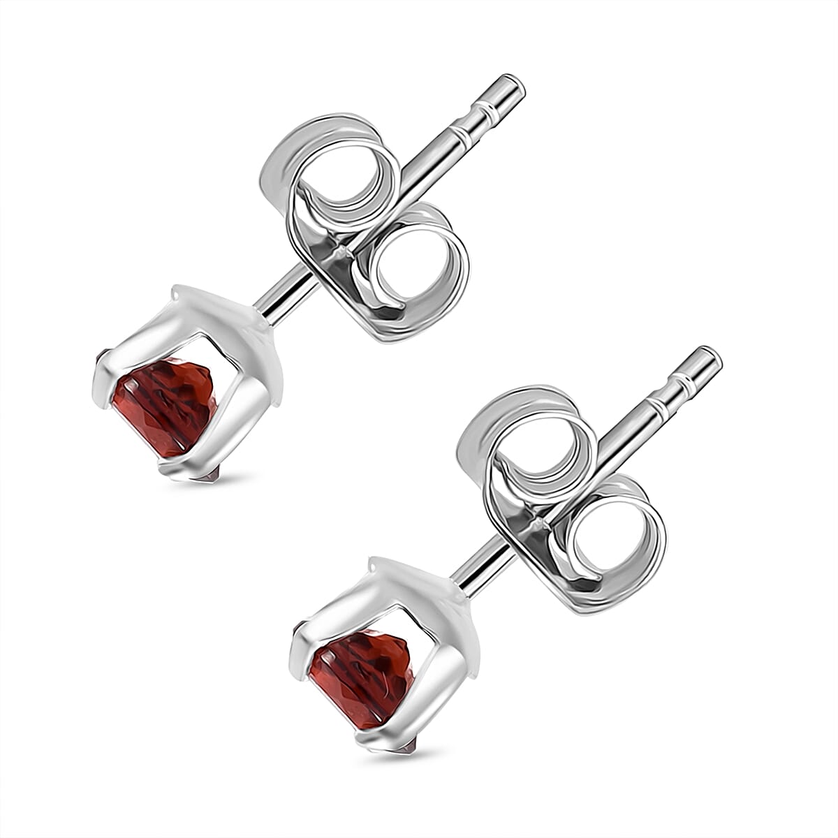 Red Garnet Earring With Push Back Sterling Silver 7979974 4